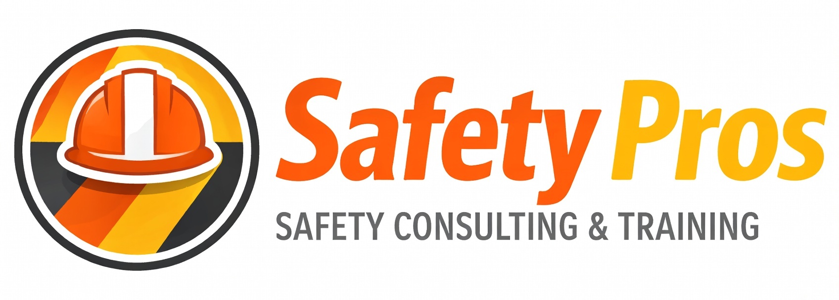 Safety Pros Logo - Hard Hat with Caution Stripes
